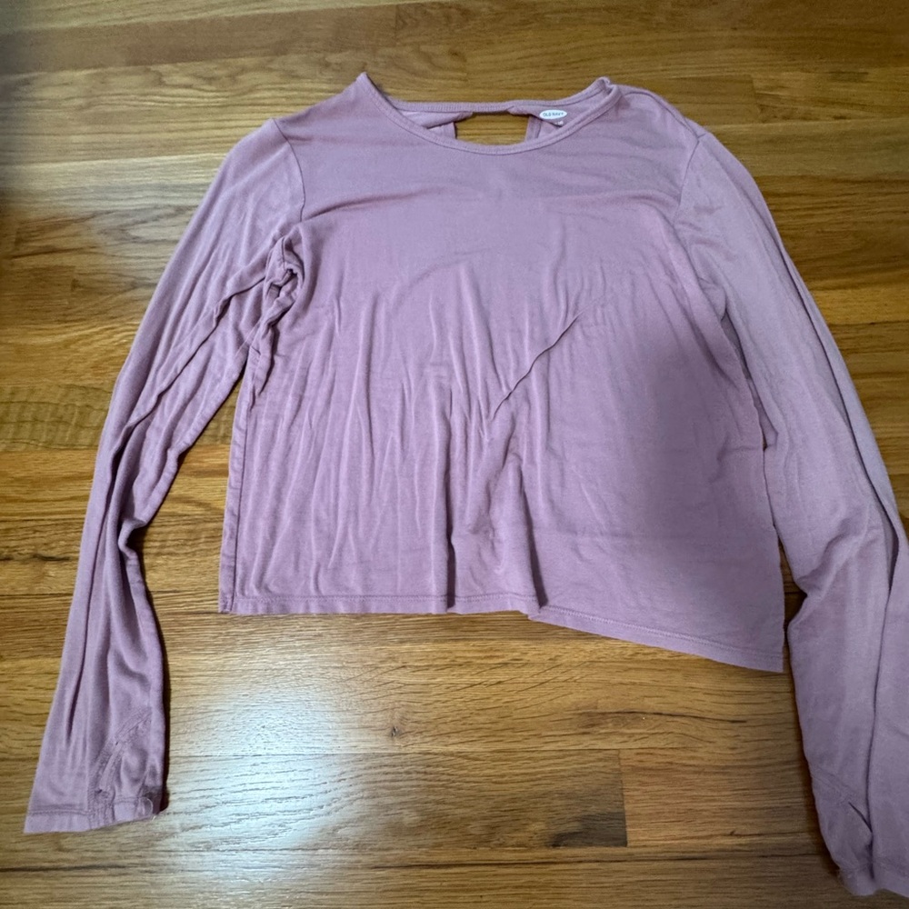 Old Navy Pink Long Sleeve Crop Tee